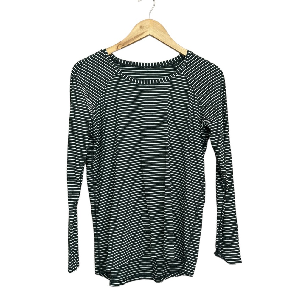 Lululemon Gray Stripes Long Sleeve Top Size Medium